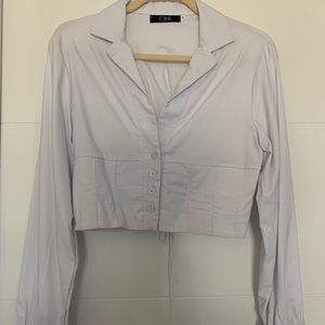 CBR | Cropped Corset-style Shirt | White | M